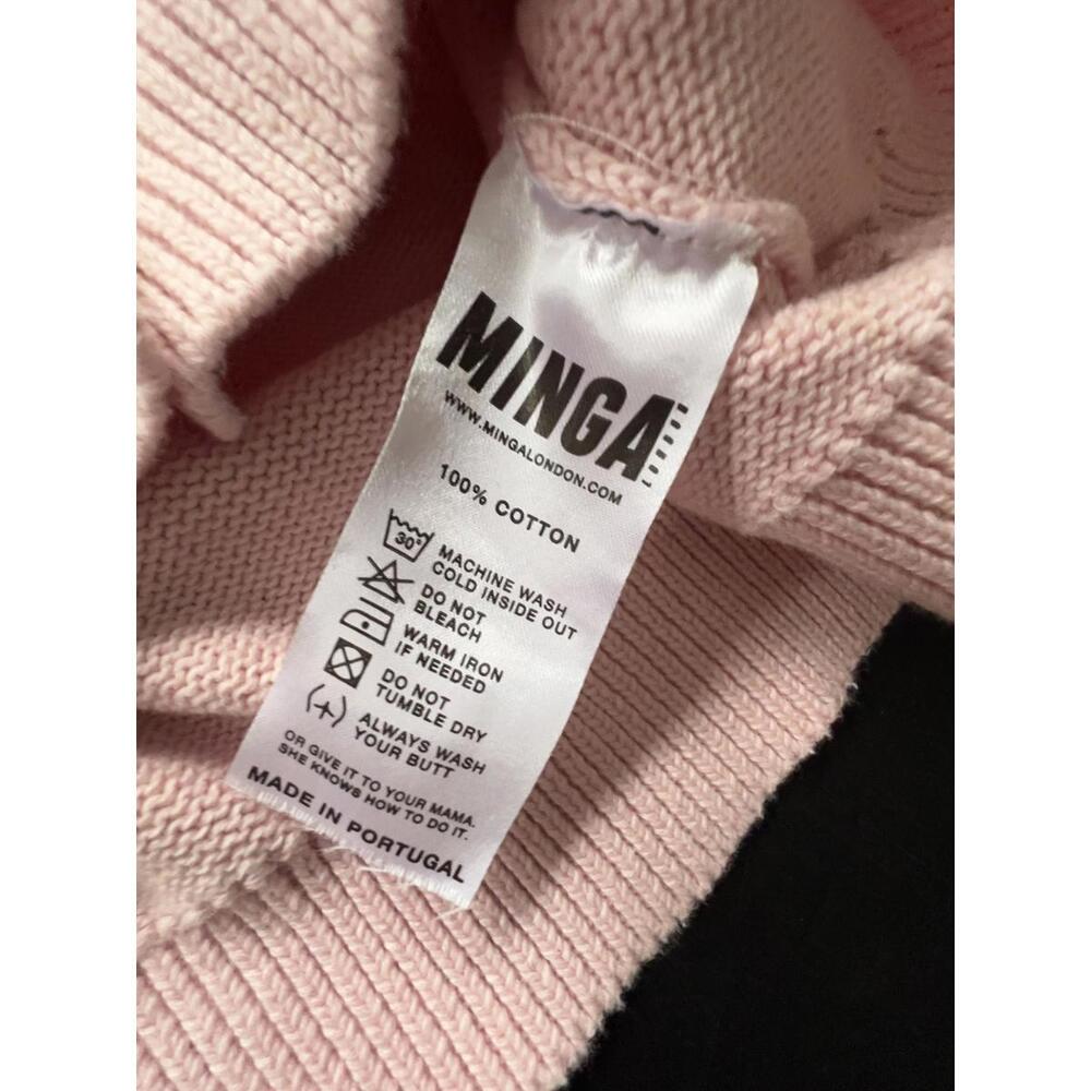 Minga London Cardigan Pink Cherry Embroidered Cropped Size M - Picture 3 of 7